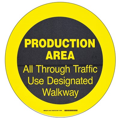Brady 104513 - B-534 ToughStripe Floor Marking Signs w/Anti-Skid Tread - Production Area - 17"