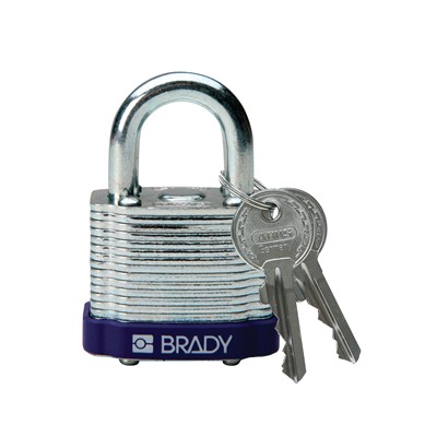 Brady 104920 - Brady Standard-Size Steel Padlock - 5-Pin Cylinder - 0.75" Shackle Clearance