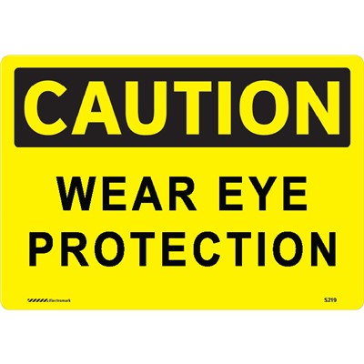 Brady 104929 - CAUTION Wear Eye Protection Sign - 7" H x 10" W - Polyethylene