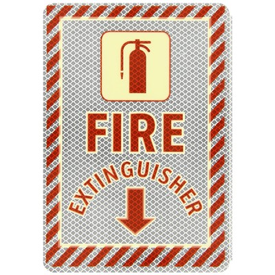 Brady 104930 - Fire Extinguisher Sign - 10" H x 7" W