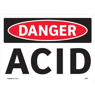 Brady 104932 - DANGER Acid Sign - 7" H x 10" W - Aluminum