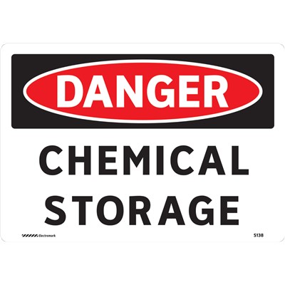 Brady 104934 - DANGER Chemical Storage Sign - 7" H x 10" W - Aluminum