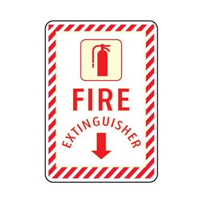 Brady 104939 - Fire Extinguisher Sign - 7 " H x 10 " W x 0.035 " D - Aluminum