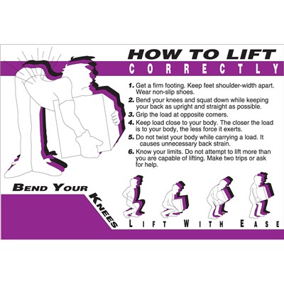 Brady 105619 - How To Lift Correctly Poster