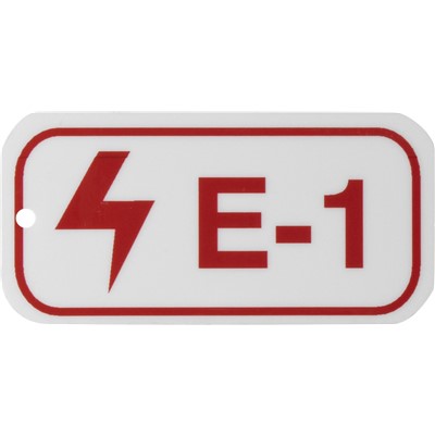 Brady 105639 - Energy Source Tags for Electrical - E-1 - Red on White - Adhesive Back - 5/Pack