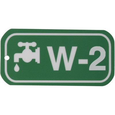Brady 105685 - Energy Source Tags for Water - W-2 - White on Green - 25/Pack