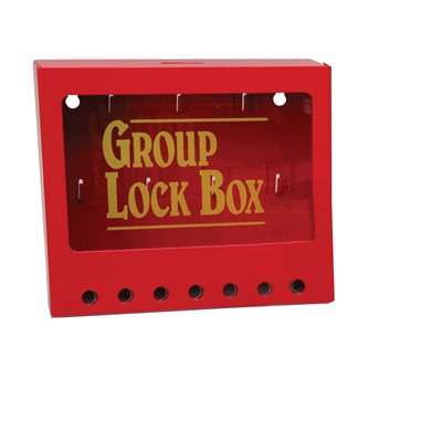 Brady 105714 - Metal Lock Box - Powder-Coated Steel - 7"x 8"x2.25" - Red