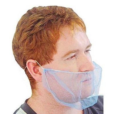 Keystone Safety 112HPI-BLUE - Nylon Beard Net - Cleanroom Class 8 - 100% Latex Free - 18" - Blue - 10 Bags/Case
