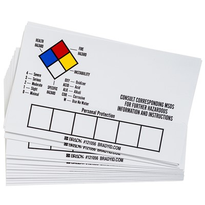 Brady 121056 - NFPA Write-On Right-To-Know Label - Vinyl - 3" x 5" - 50/Pack