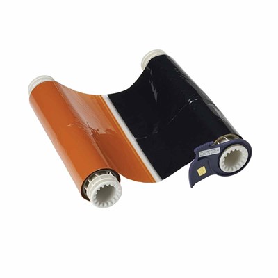 Brady 13528 - PowerMark® Two Color Ribbon - 8.8" x 200' - Black/Orange