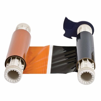 Brady 13529 - PowerMark® Two Color Ribbon - 6.25" x 200' - Black/Orange