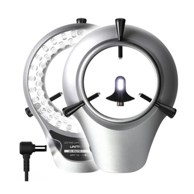 Unitron 15875 LED ring light with vertical LED - 54 LEDs - 8000K color temp - 61mm I.D. - variable intensity - AC adapter
