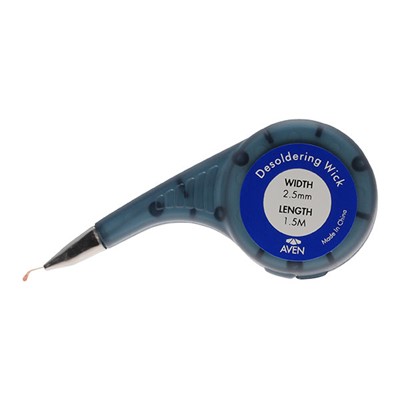 Aven Tools 17545 - Desoldering Wick - 2.5mm w/Dispenser Wheel and 4 Replacement Spools