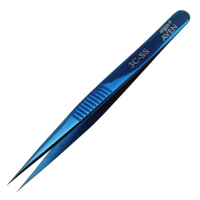 Aven Tools 18853 - Blu-Tek Tweezers w/Straight Pointed Tips Style 3C-SS