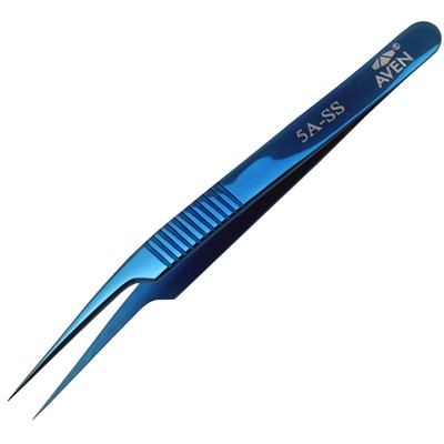 Aven Tools 18865 - Blu-Tek Tweezers w/Long Angled Tips Style 5A-SS
