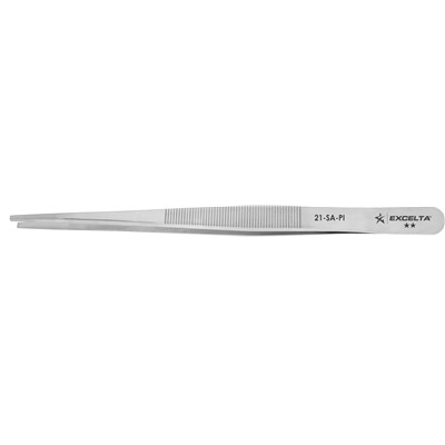 Excelta 21-SA-PI - 2-Star Straight Strong Broad Tip Serrated Tweezers - NEVERUST® - 6"