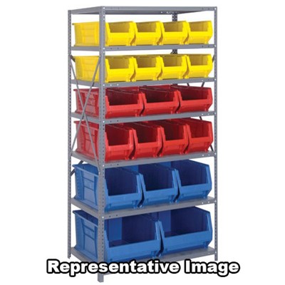 Quantum Storage Systems 2475-20-MIX RD - Hulk Series Container Shelving w/20 Bins - 24" x 36" x 75" - Red