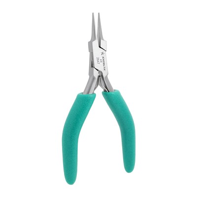 Excelta 2647 - 2-Star Needle Nose Pliers - 4.75" - Stainless Steel - ESD-Safe Grips