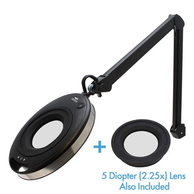 Aven 26501-LED-INX-15D In-X Magnifying Lamp - 15 Diopter - 4.75x - Bundled A 5 Diopter Lens - 2.25x
