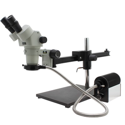 Aven 26800B-373-8 Stereo Zoom B"ocular Microscope Spz-50 - 6.75X-50X - On Ultra Glide Boom Stand And Led FOI