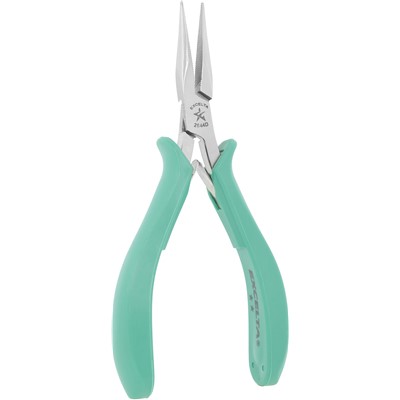 Excelta 2844D - 2-Star Chain Nose Serrated Jaw Pliers - 5.75" - ESD-Safe Grips