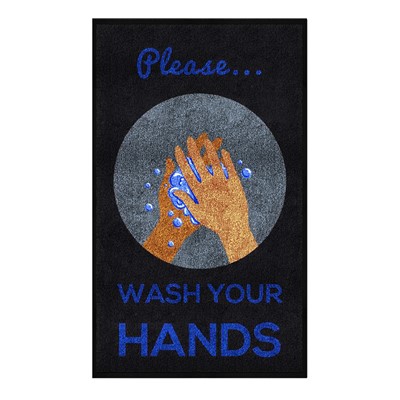 M+A Matting Message Mats 3017349-825 - Please…Wash Your Hands - 35" X 59"  - 1/Each