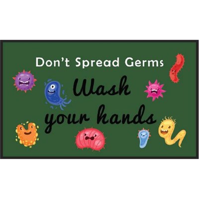 M+A Matting Message Mats 3017380-825 - Don't Spread Germs, Wash Your Hands - 35" X 59"  - 1/Each