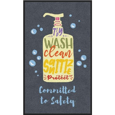 M+A Matting Message Mats 3024241-825 - Committed to Safety (Vertical) - 35" X 59" - 1/Each
