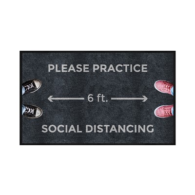 M+A Matting Message Mats 3024242-825 - Practice Social Distancing - 35" X 59" - 1/Each