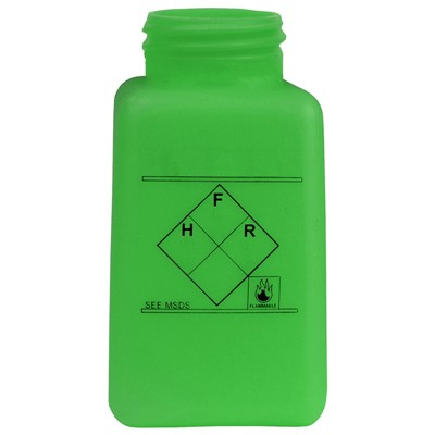 Menda 35241 - 6 oz HDPE durAstatic Right-to-Know Printed Bottle - 2" x 2" x 4" - Green