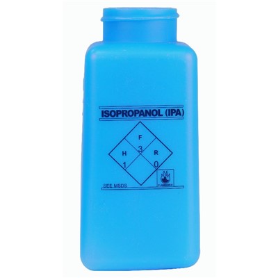 Menda 35264 - 8 oz HDPE durAstatic IPA Printed Bottle - 2.188" x 2.188" x 4.75" - Blue