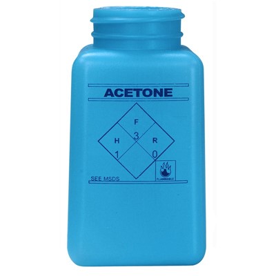 Menda 35265 - 6 oz HDPE durAstatic Acetone Printed Bottle - 2" x 2" x 4" - Blue