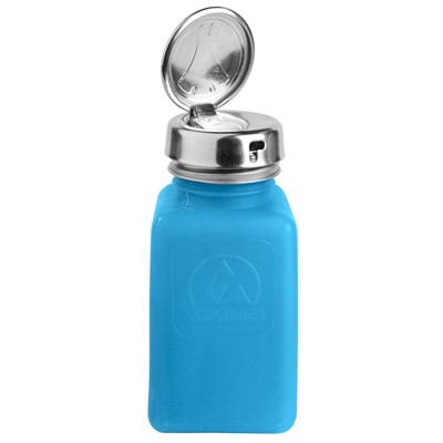 Menda 35287 - 6 oz Take-Along HDPE durAstatic Bottle - 2" x 2" x 4.2" - Blue/Silver