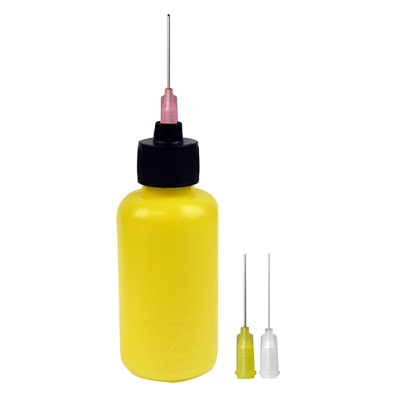 Menda 35599 - 2 oz durAstatic® Dissipative Flux Dispenser w/ Needle Tip - 18-20-26 GA - 2 .75" X 1.5" H w/ Needle 5.5" - Yellow