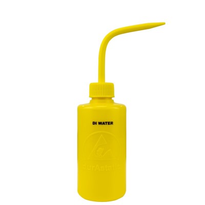 Menda 35791 - 8 oz durAstatic® Wash Bottle "DI Water" Printed - 2.4" X 2.4" - Yellow