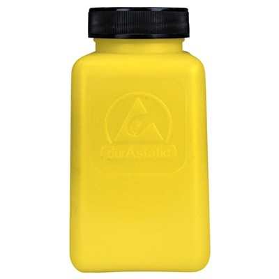 Menda 35818 - HDPE durAstatic Series Dissipative 6 oz Bottle w/Screw Cap - 2" x 2" x 4" - Yellow/Black