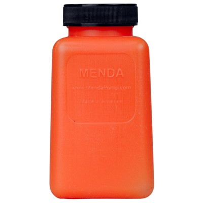 Menda 35820 - HDPE durAstatic Series Dissipative 6 oz Bottle w/Screw Cap - 2" x 2" x 4" - Orange/Black