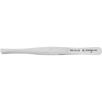 Excelta 35A-SA-SE - 1-Star Broad Tip Tweezers - Anti-Magnetic Stainless Steel - 4.75"