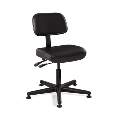 Bevco 5001-V-BK - Doral 5000 Series Upholstered Chair w/Seat & Back Tilt - Vinyl - 17"-22" - Mushroom Glides - Black