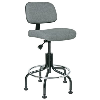 Bevco 5200-F-GY - Doral 5000 Series Upholstered Chair - Fabric - 20"-25" - Mushroom Glides - Gray