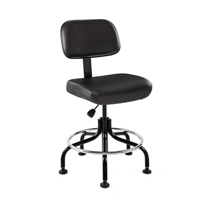 Bevco 5200-V-BK - Doral 5000 Series Upholstered Chair - Vinyl - 20"-25" - Mushroom Glides - Black