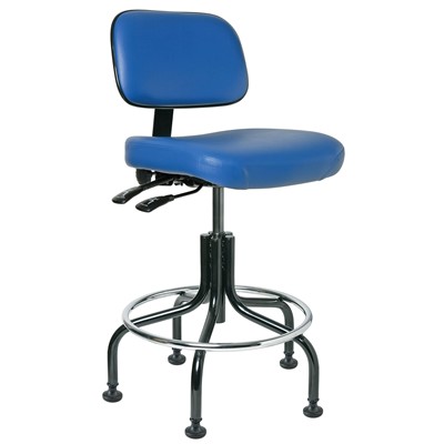 Bevco 5201-V-BL - Doral 5000 Series Upholstered Chair w/Seat & Back Tilt - Vinyl - 20"-25" - Mushroom Glides - Blue