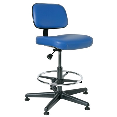 Bevco 5300-V-BL - Doral 5000 Series Upholstered Chair - Vinyl - 20.5"-28" - Mushroom Glides - Blue
