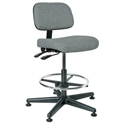Bevco 5301-F-GY - Doral 5000 Series Upholstered Chair w/Seat & Back Tilt - Fabric - 20.5"-28" - Mushroom Glides - Gray