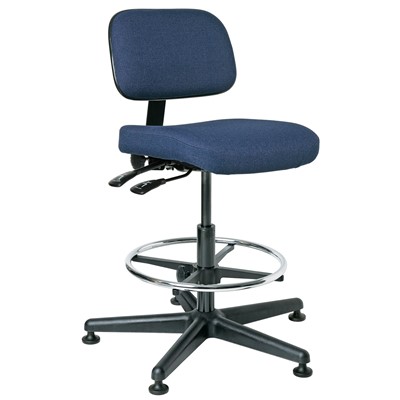 Bevco 5301-F-NY - Doral 5000 Series Upholstered Chair w/Seat & Back Tilt - Fabric - 20.5"-28" - Mushroom Glides - Navy