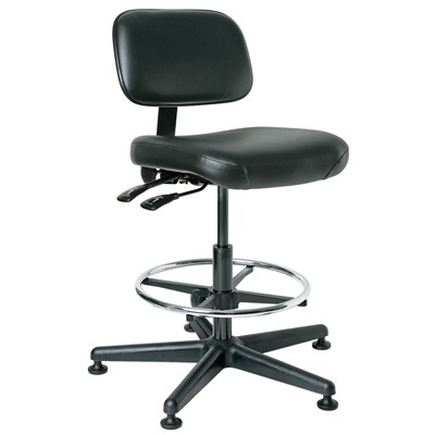 Bevco 5301-V-BK - Doral 5000 Series Upholstered Chair w/Seat & Back Tilt - Vinyl - 20.5"-28" - Mushroom Glides - Black