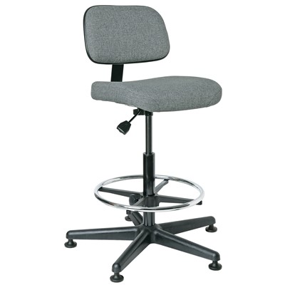 Bevco 5500-F-GY - Doral 5000 Series Upholstered Chair - Fabric - 23"-33" - Mushroom Glides - Gray