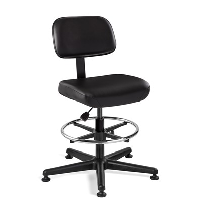Bevco 5500-V-BK - Doral 5000 Series Upholstered Chair - Vinyl - 23"-33" - Mushroom Glides - Black