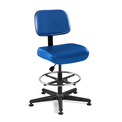 Bevco 5500-V-BL - Doral 5000 Series Upholstered Chair - Vinyl - 23"-33" - Mushroom Glides - Blue