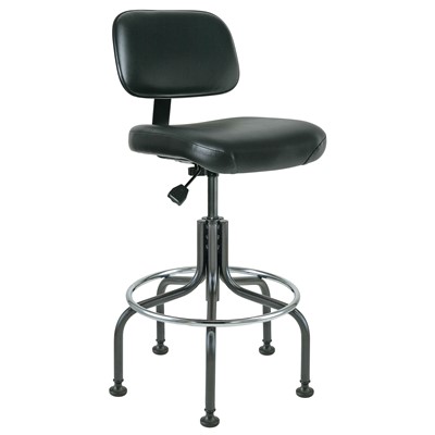 Bevco 5600-V-BK - Doral 5000 Series Upholstered Chair - Vinyl - 25"-30" - Mushroom Glides - Black